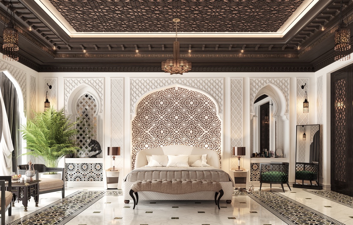 اتاق خواب کاشی مراکشی