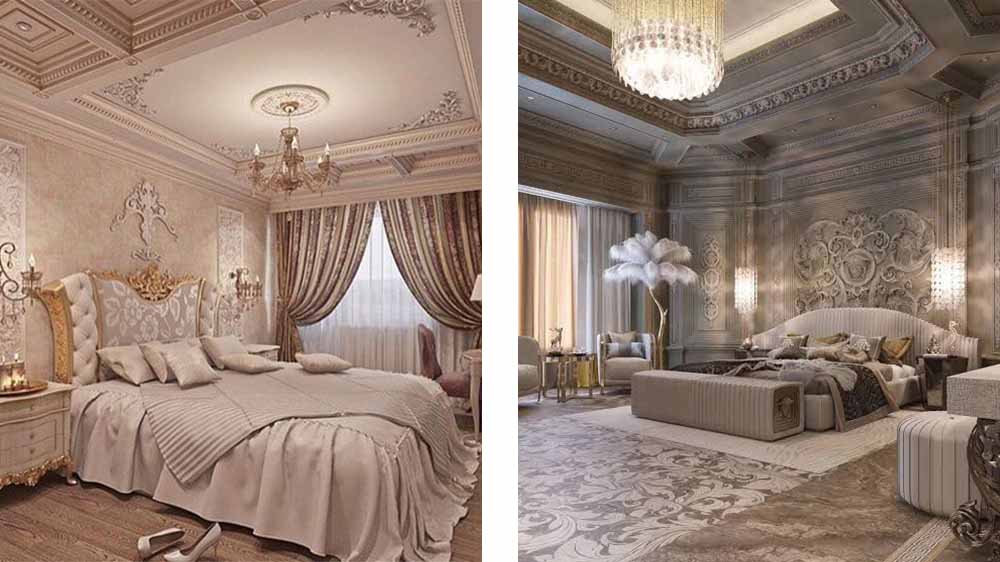 طراحی داخلی اتاق خواب سبک کلاسیک تردیشنال سنتی