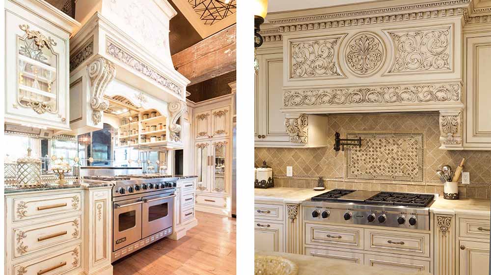 طراحی داخلی کلاسیک سنتی سفید آشپزخانه