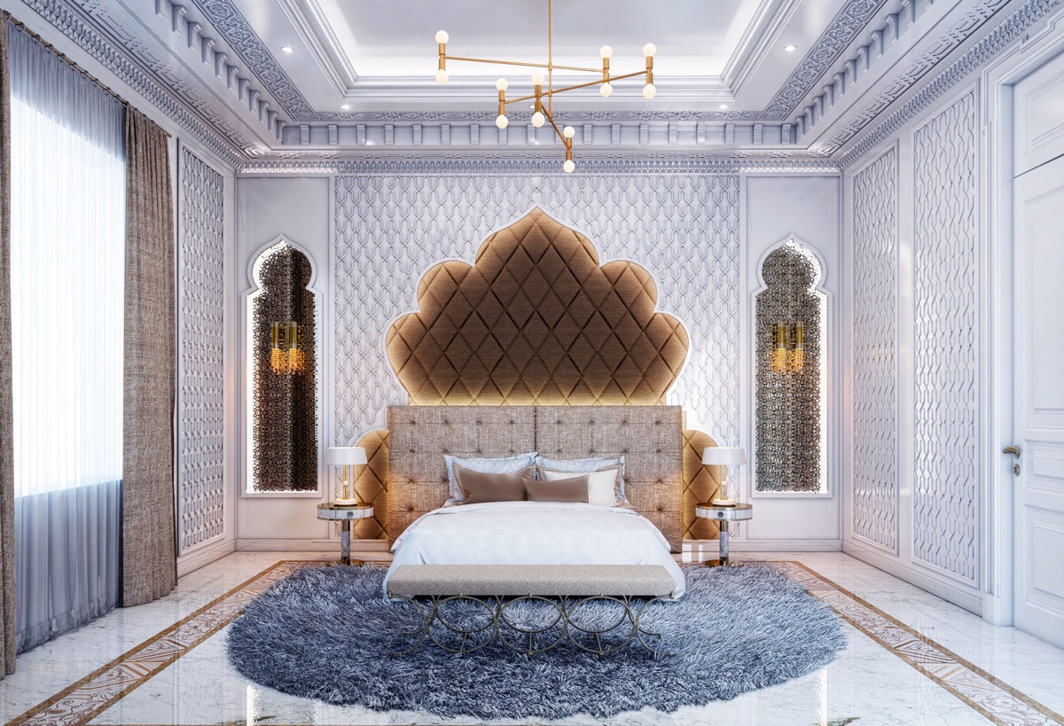اتاق خواب مراکشی سفید