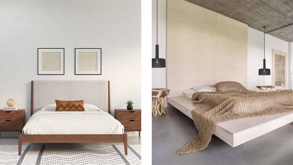 طراحی داخلی مینیمالیست رنگ خنثی ساده اتاق