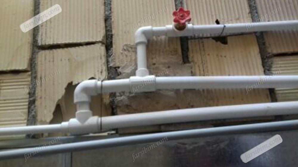 لوله کشی آب سرد گرم دیوار لوله رادیاتور شوفاژ