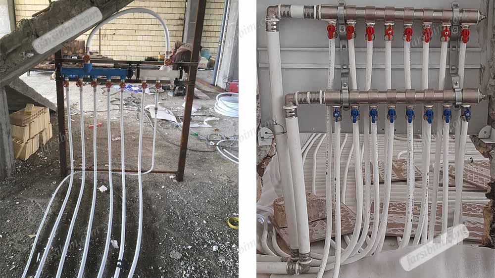 کلکتور شیر کنترل آب گرم سرد لوله کشی مسکونی